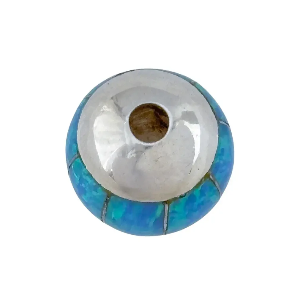 Vintage Sterling Silver 925 Opal Inlay Bead